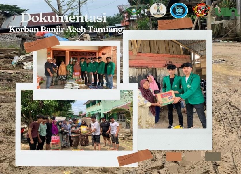Bakti Sosial dan Penyerahan Bantuan Korban Banjir Aceh Tamiang Mahasiswa Jurusan Ilmu Perpustakaan FIS UINSU Medan