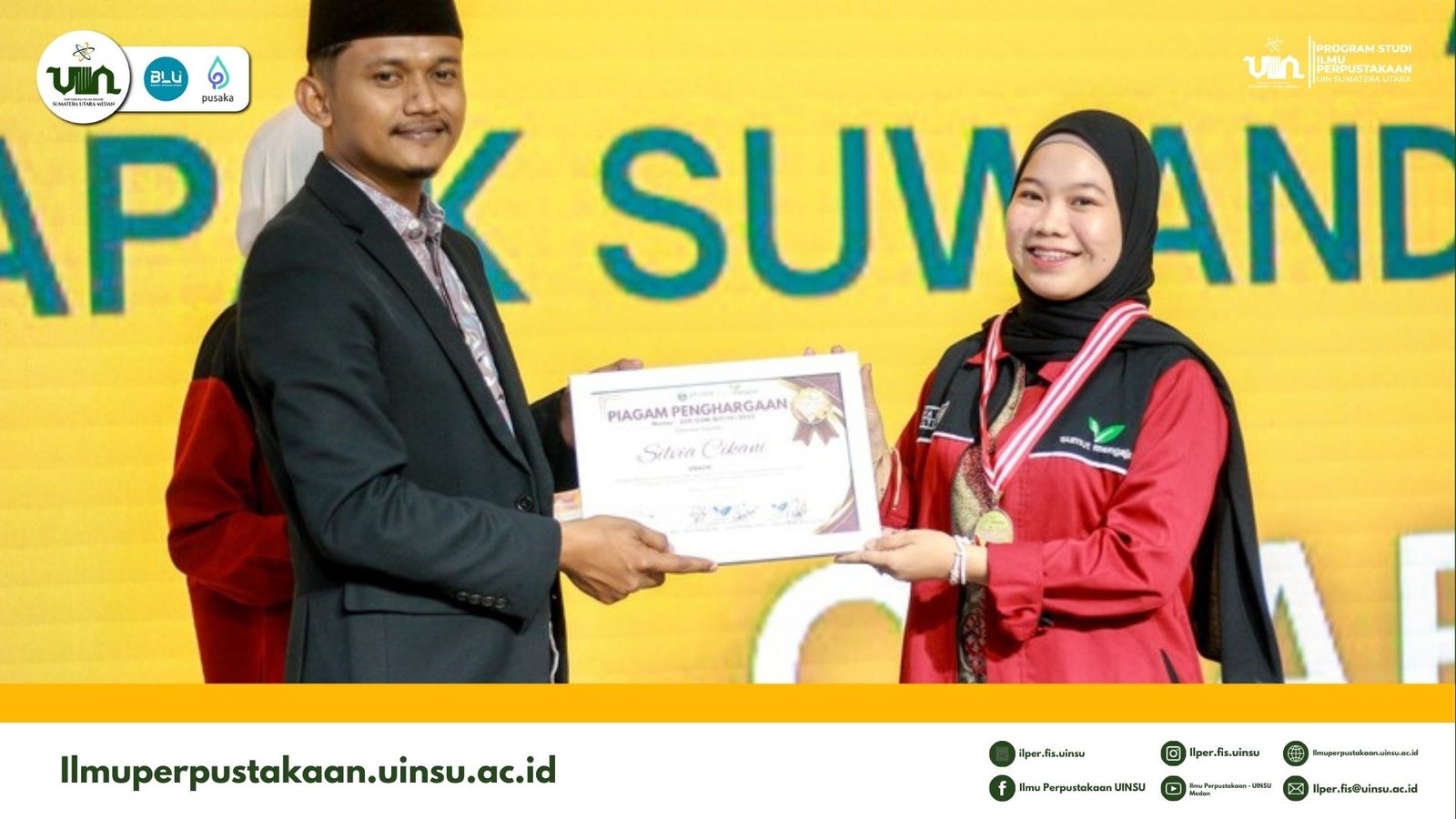 Mahasiswa Ilmu Perpustakaan UINSU Raih Penghargaan pada kegiatan Relawan Sumut Mengajar